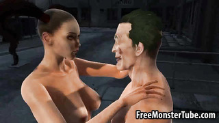 3 DIMENSIONAL Harley Quinn gets smashed firm by The Joker