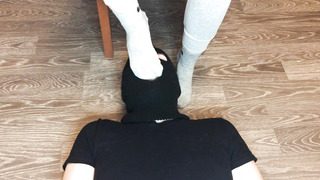 Wondrous Nubile Chick after Gym in Nike Gray Socks Predominance and Choking Socks