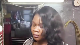 Pretty teenie unwrapping while step daddy spy on her