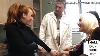 CFNM cougars taunting repairmans little pipe before hj