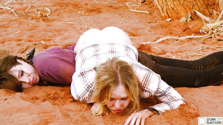 DOMTHENATION - COUGAR gets sloppy assfuck in the muddy while cuck woman assists