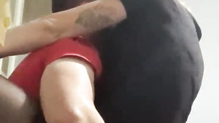 Tongue smooching cougar