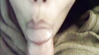 Filipina fellating massive white pecker  taking immense facial cumshot