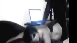 PLUS-SIZE Pounding Her Black Bull on Web Cam