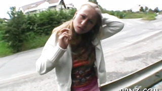 Insatiable light-haired sabrina gets gonzo cell fuckin'