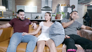 Quick, he's gone! Ah you suck my dick so well