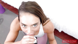 Instead of doing her daily exercise routine, Ashley Anderson had casual fuck-fest with her private trainer