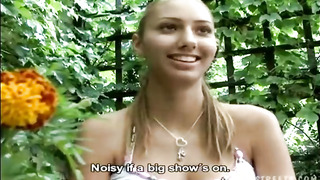 Naive blondie teenager was posing and soing insatiable stuff for a faux agent, but she liked it