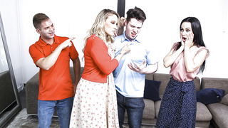 Milfs discipline their stepsons by sitting on their faces with asses