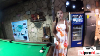 Amateur Thai teen playing with BFs balls