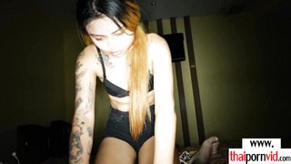 Tiny Thai teen fucked a small white cock