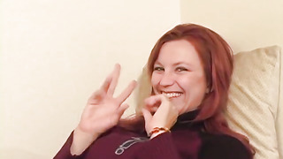 Redhead loves to deepthroat cock