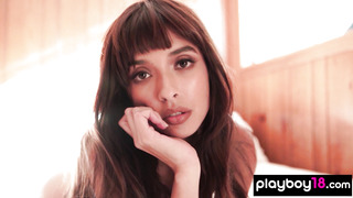 Hot latina lounging around and stripping