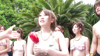 Asian girls want some hot stuff outdoors