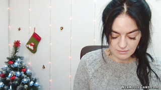 Dark haired amateur Ukrainian babe on webcam