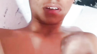 Indian teen boy swallowing own thick loads, snapchat- sankk66