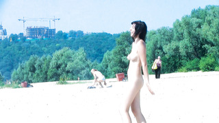 Hot nudist teen filmed by voyeur