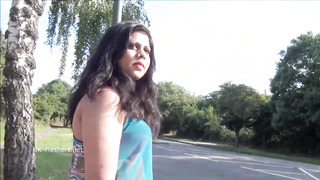 Plump Indian dame, Kikis is doing nasty stuff in the nature, on a daily basis