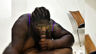 SSBBW gives big black cock spear sucky-sucky and rails him supreme utter flick on my membership.