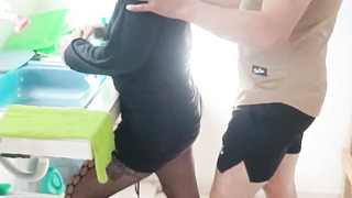 Latin female making porno at home gets stripped and commences providing head to a follower