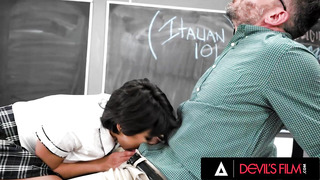 SATANS FILM - Super-steamy Teenager College girl Nicole Aria Don't Complained About This One D By Her Schoolteacher - Mike Mancini