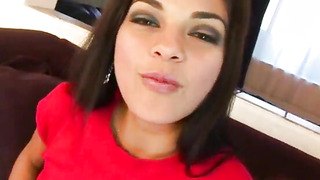 Latina teenie gave herself a stiff meatpipe for her eighteenth bday.