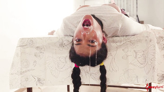 Molten Spanish PHAT ASS WHITE GIRL gets a raunchy rectal and dirty suck sesh in restrain bondage while not being permitted to jizm