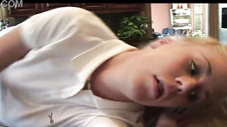 Cleaning teenage heads solo after srubbing the floor