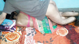 firm smash Indian damsel in saari