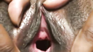 Vagina WIDELY OPENED Open KEGEL Workout Small Youthfull Ebony Dark-Hued Unexperienced