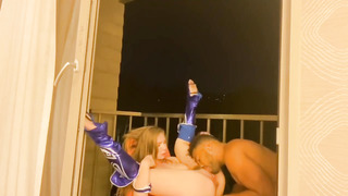 Lena Paul Blowing BIG BLACK COCK after College in Public