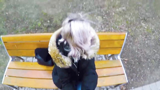 Nice, towheaded teenie is providing an epic dt to a naughty stranger, in a local park